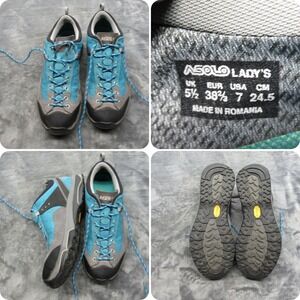 Asolo Shiver Shoes Womens 7 Blue GoreTex Hiking Vibram Low Lace-Up Trail Running